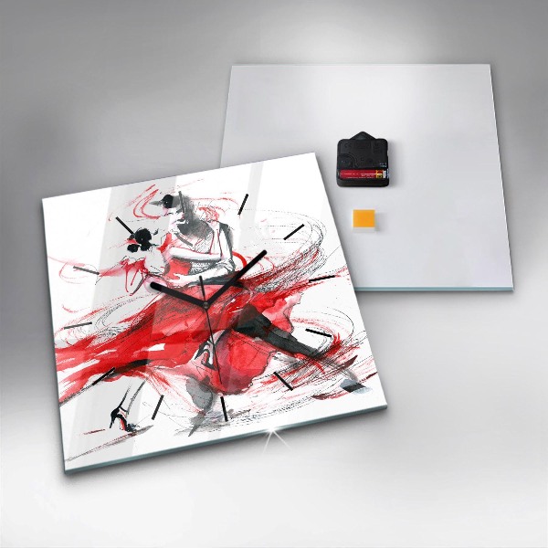 Reloj de pared cuadrado Pareja bailando