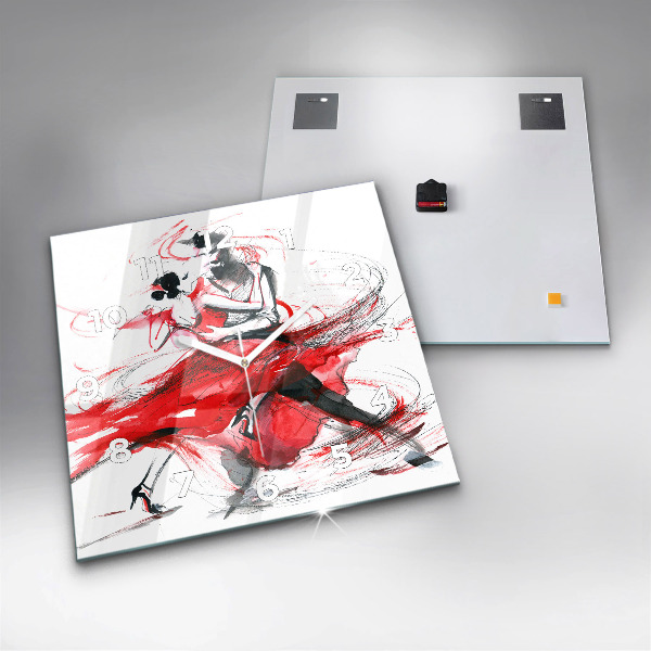 Reloj de pared cuadrado Pareja bailando