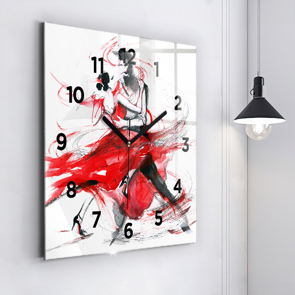 Reloj de pared cuadrado Pareja bailando