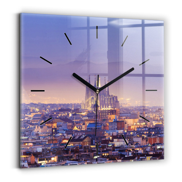 Reloj cuadrado Vista de Barcelona