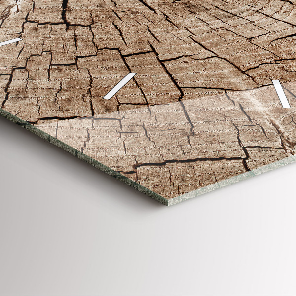 Reloj cuadrado Viejo tronco de madera