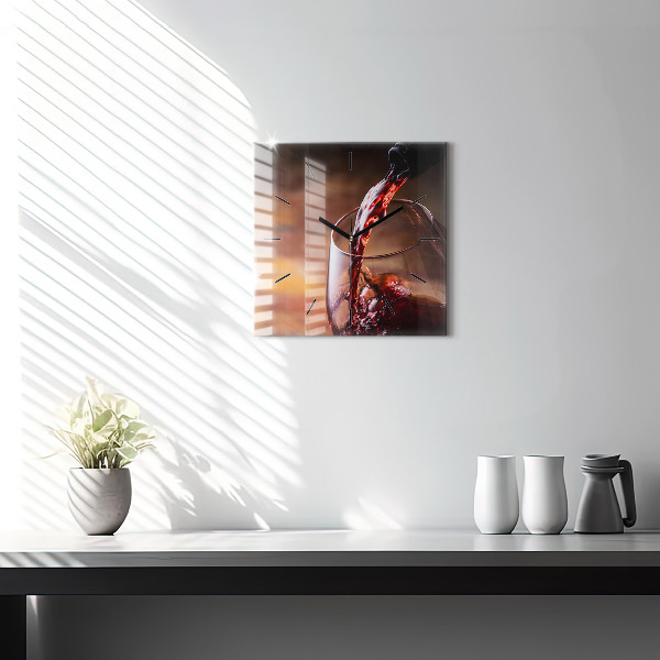 Reloj de pared cuadrado Copa de vino