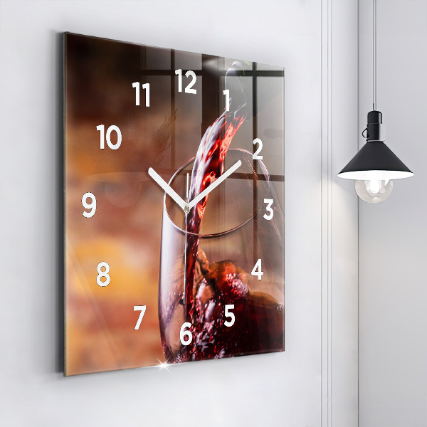 Reloj de pared cuadrado Copa de vino