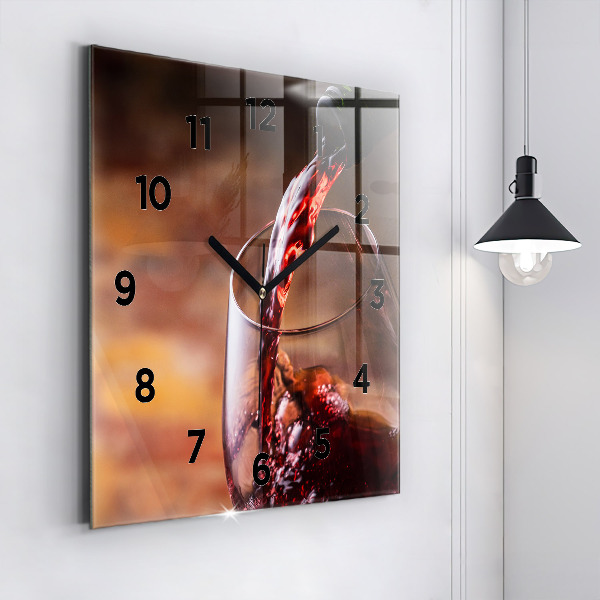 Reloj de pared cuadrado Copa de vino