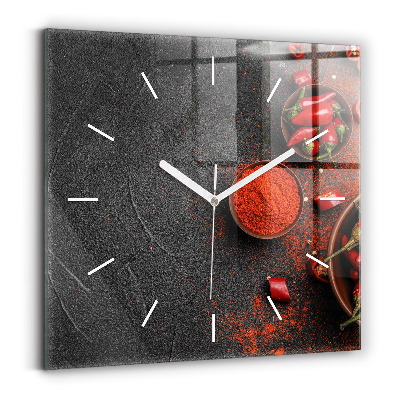 Reloj de pared cuadrado Pimientos rojos