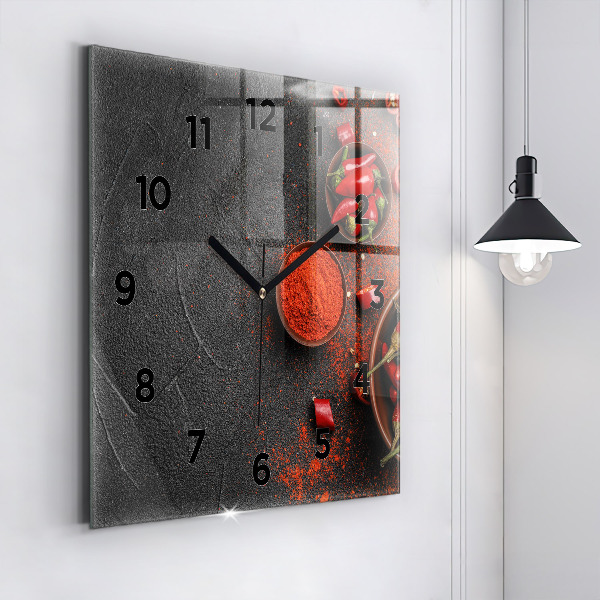 Reloj de pared cuadrado Pimientos rojos
