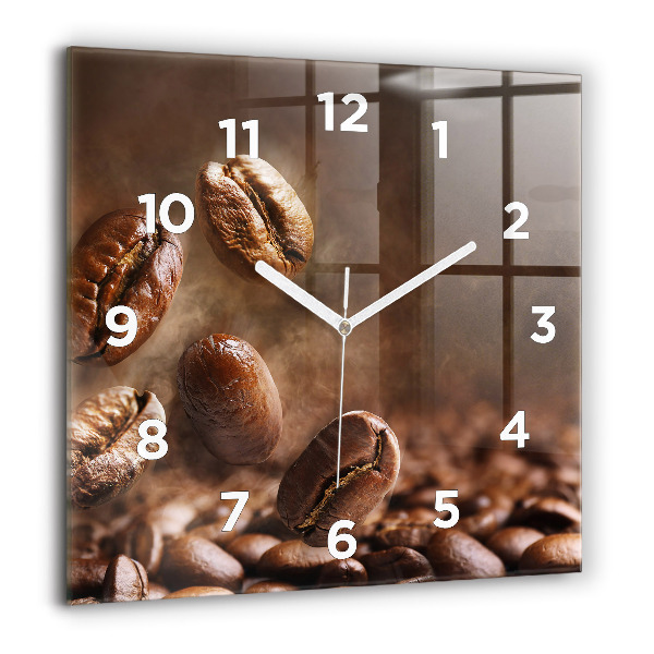 Reloj cuadrado Granos de café