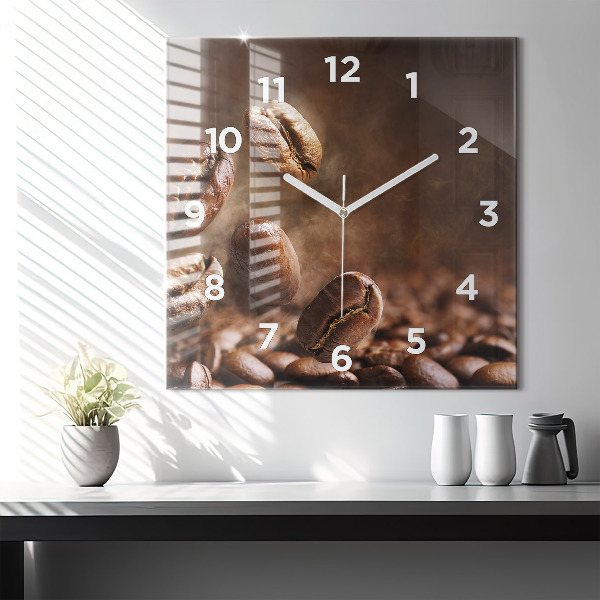 Reloj cuadrado Granos de café