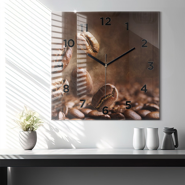 Reloj cuadrado Granos de café