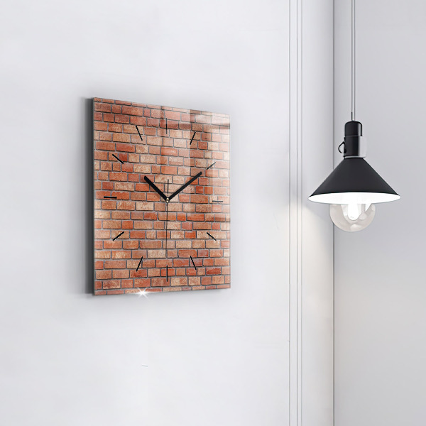 Reloj de pared cuadrado Pared de ladrillos