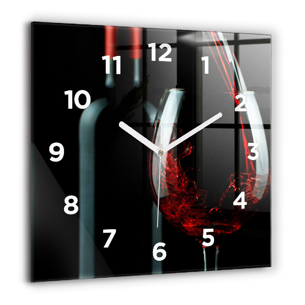 Reloj de pared cuadrado Botella de vino