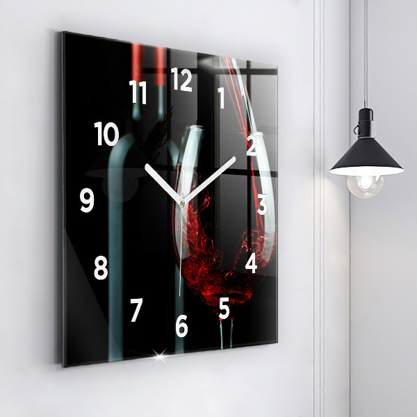 Reloj de pared cuadrado Botella de vino