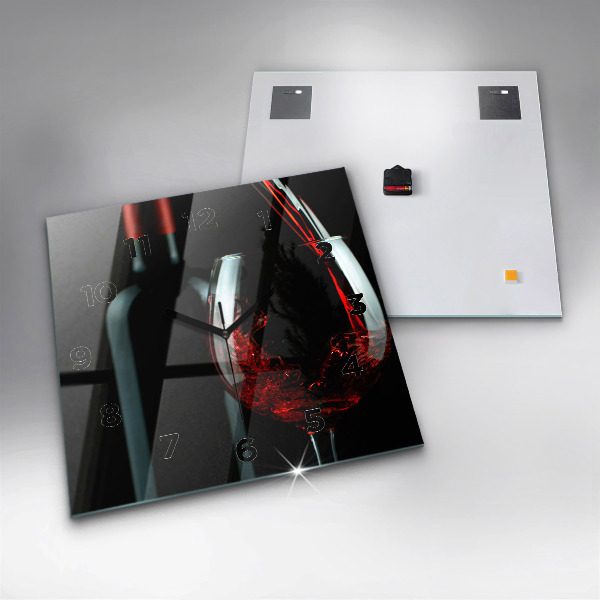Reloj de pared cuadrado Botella de vino