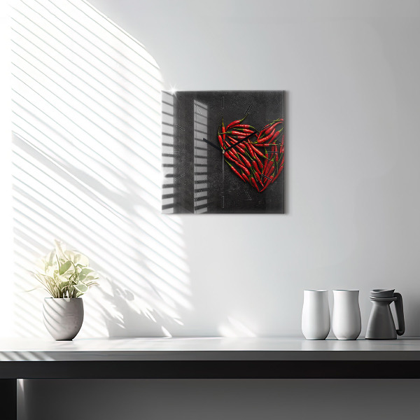 Reloj de pared cuadrado Corazón de menta