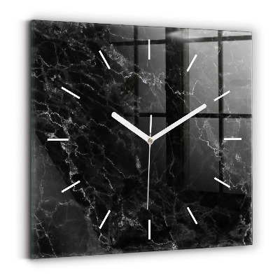 Reloj cuadrado Mármol oscuro