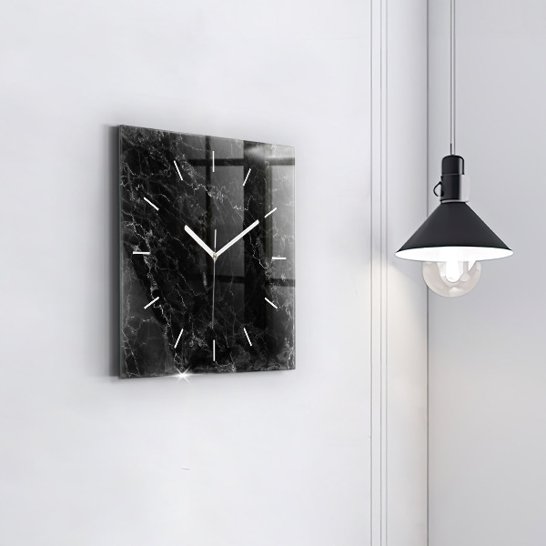 Reloj cuadrado Mármol oscuro