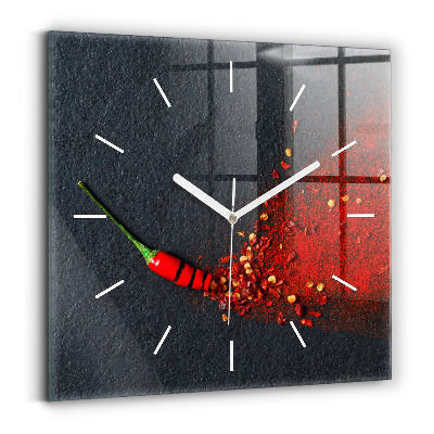 Reloj cuadrado Pimiento rojo picante