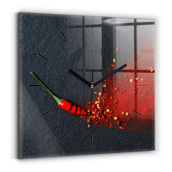 Reloj cuadrado Pimiento rojo picante