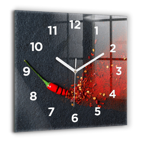 Reloj cuadrado Pimiento rojo picante