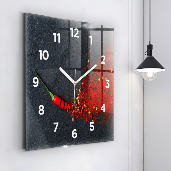 Reloj cuadrado Pimiento rojo picante
