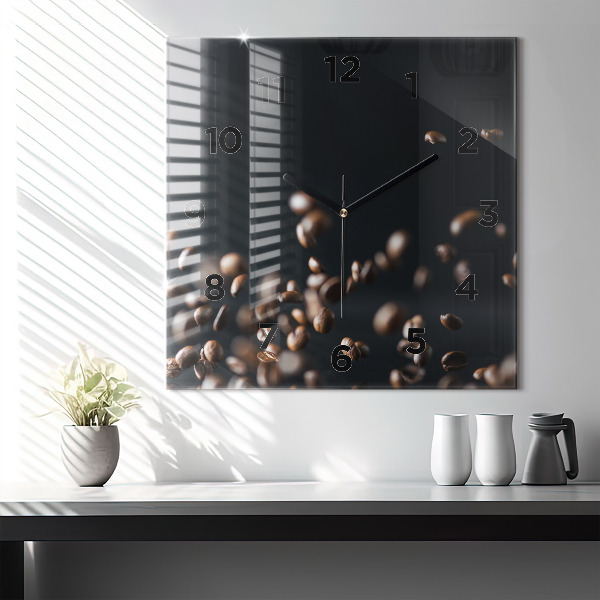 Reloj cuadrado Granos de café