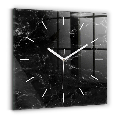 Reloj de pared cuadrado Mármol negro