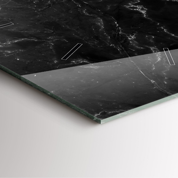 Reloj de pared cuadrado Mármol negro