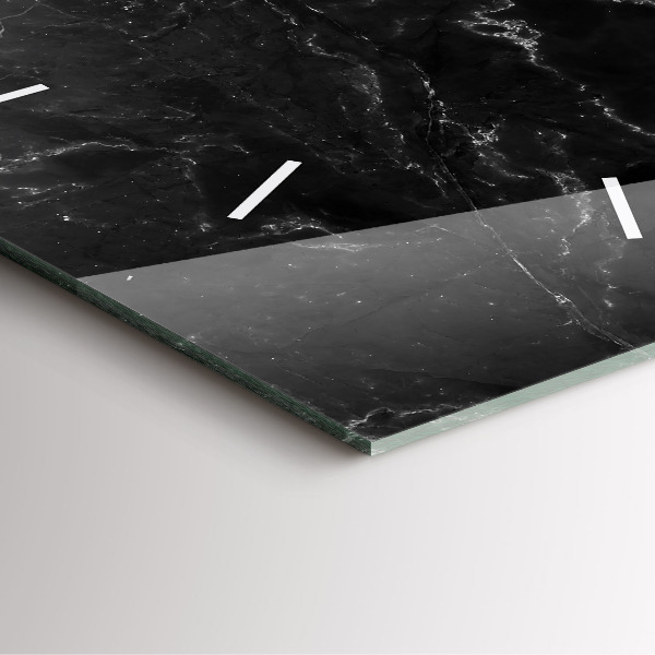 Reloj de pared cuadrado Mármol negro