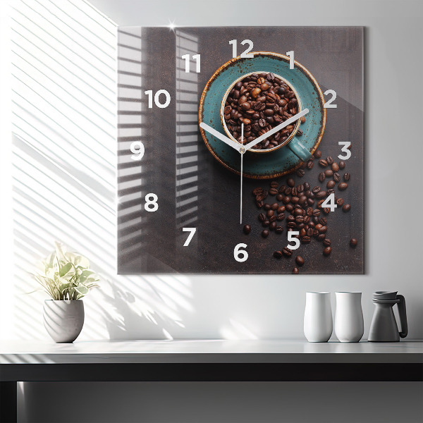 Reloj de pared cuadrado Taza de café