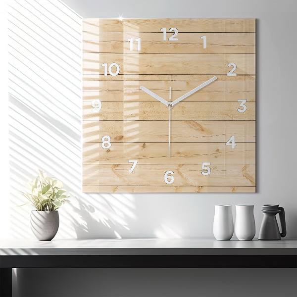 Reloj cuadrado Tablas de madera