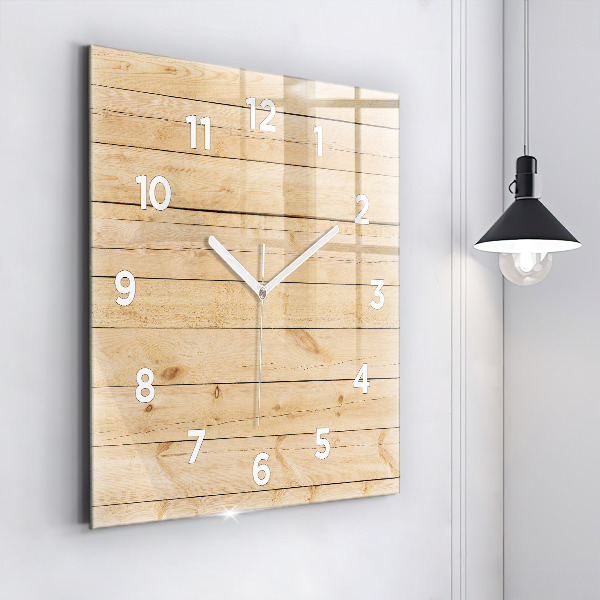 Reloj cuadrado Tablas de madera