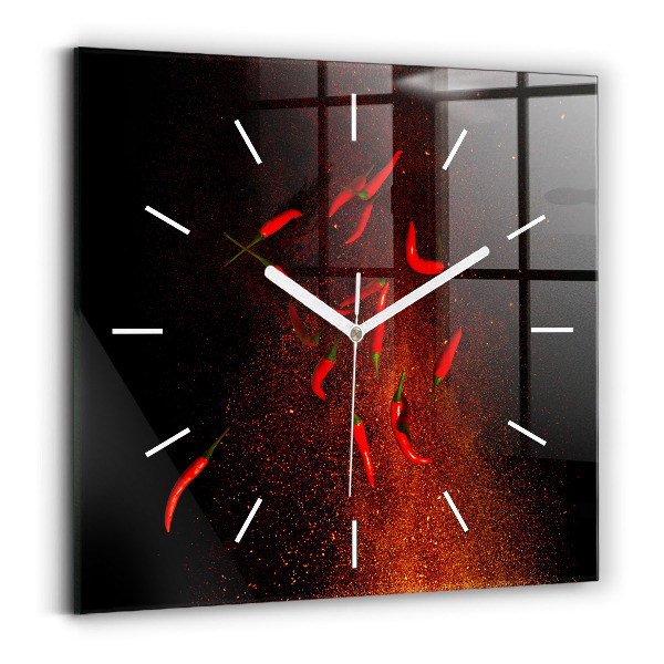 Reloj cuadrado Pimientos picantes