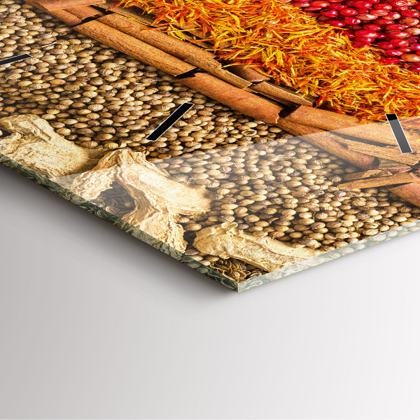 Reloj cuadrado Filas de especias