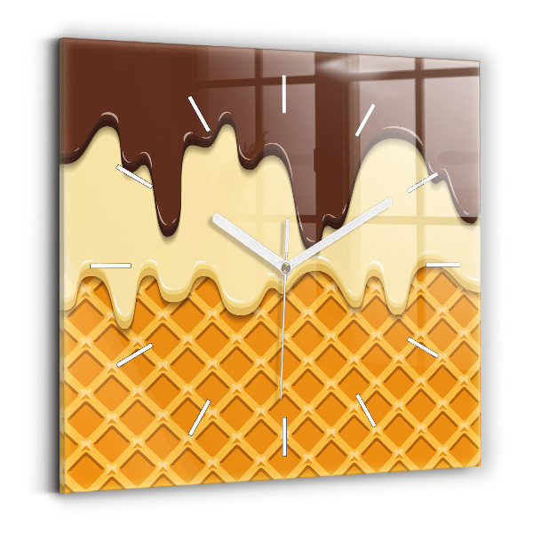 Reloj de pared cuadrado Barquillo y helado