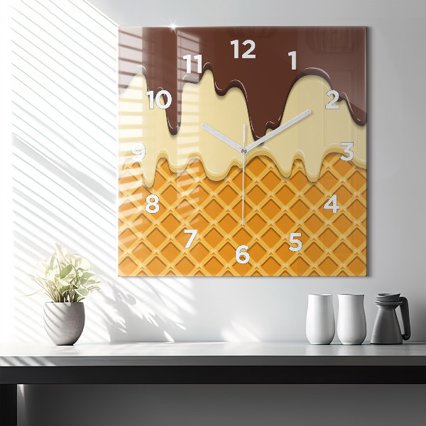 Reloj de pared cuadrado Barquillo y helado