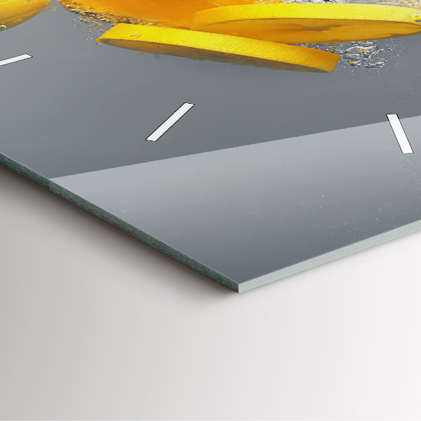 Reloj de pared cuadrado Cítricos en agua