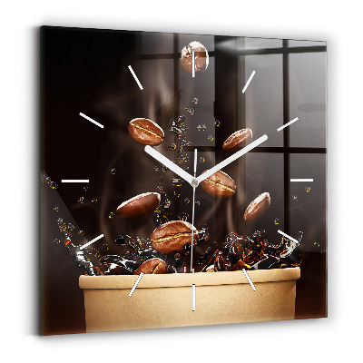Reloj cuadrado Café caliente