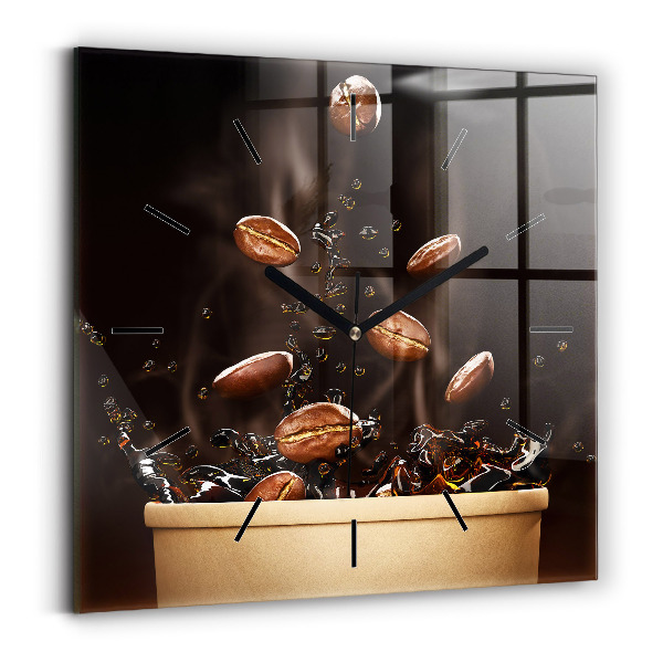 Reloj cuadrado Café caliente