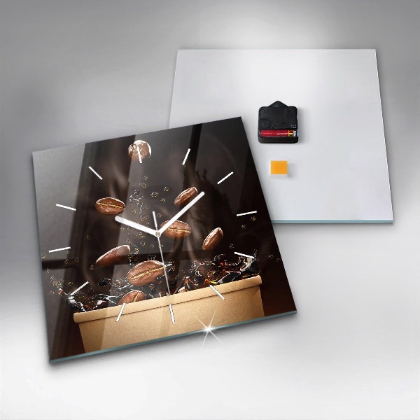 Reloj cuadrado Café caliente