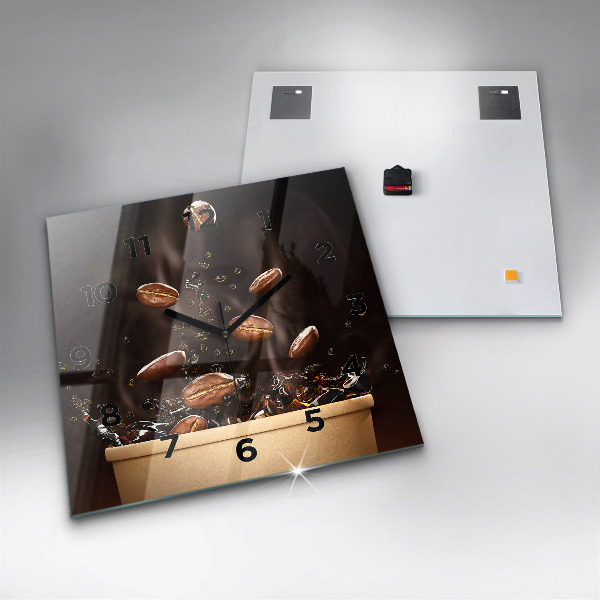 Reloj cuadrado Café caliente