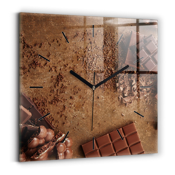 Reloj de pared cuadrado Barritas de chocolate