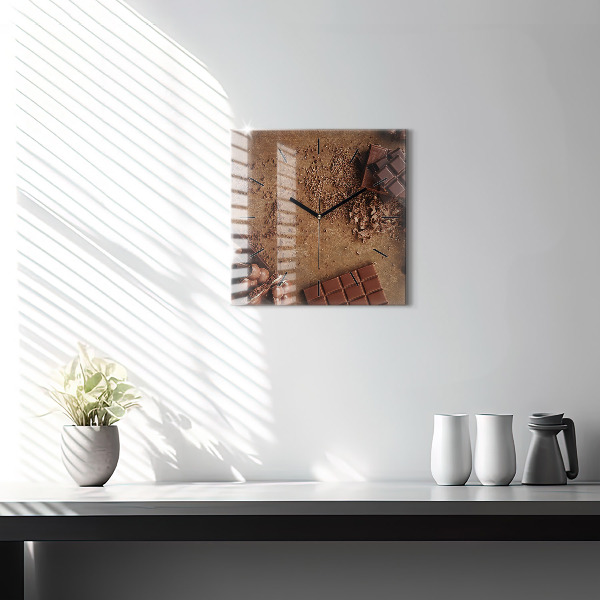 Reloj de pared cuadrado Barritas de chocolate