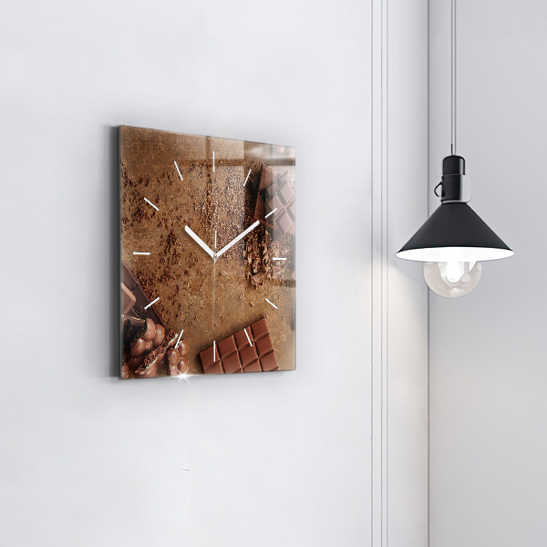 Reloj de pared cuadrado Barritas de chocolate