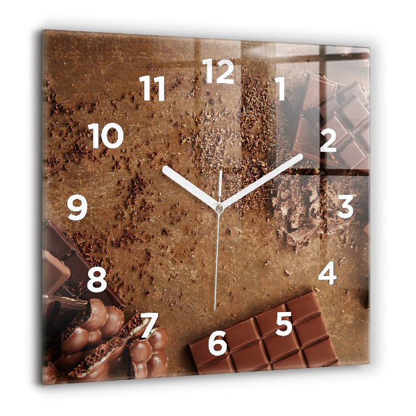 Reloj de pared cuadrado Barritas de chocolate