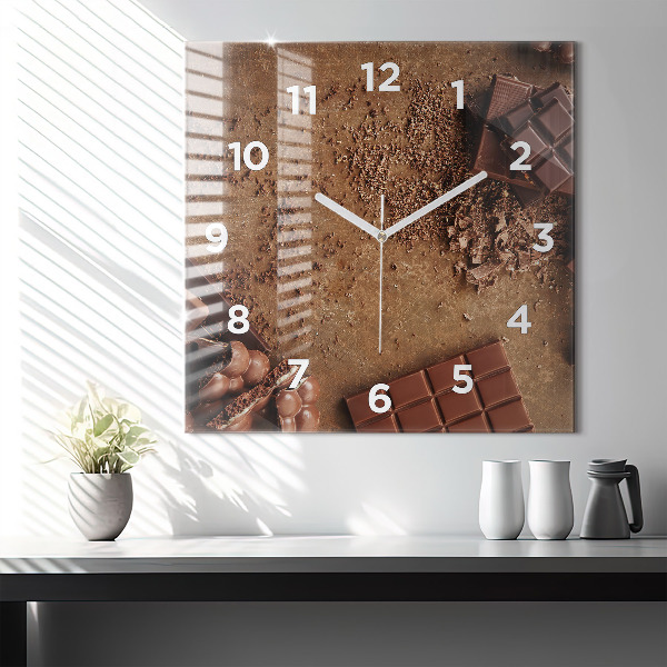 Reloj de pared cuadrado Barritas de chocolate