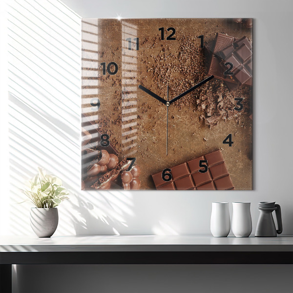 Reloj de pared cuadrado Barritas de chocolate