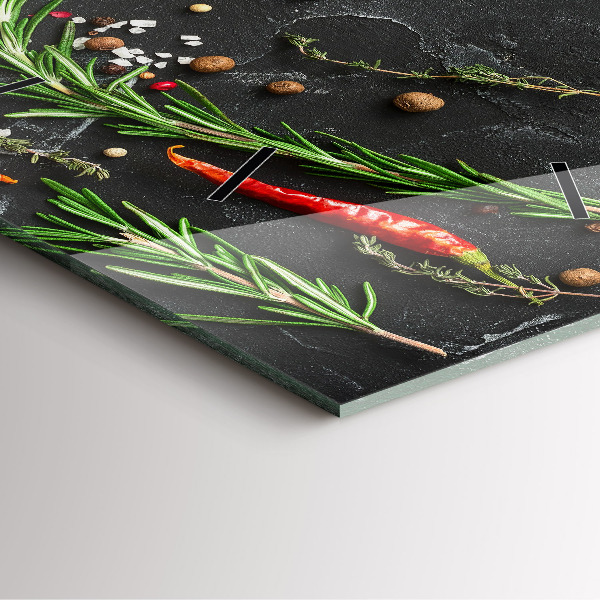 Reloj cuadrado Especias sobre la mesa