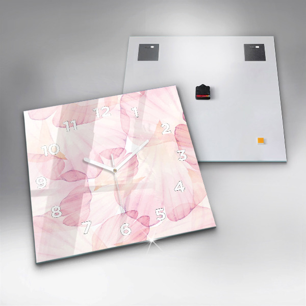 Reloj cuadrado Pétalos de acuarela
