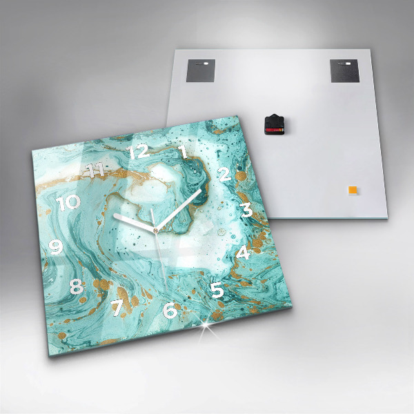Reloj cuadrado Textura de mármol
