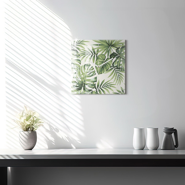 Reloj de pared cuadrado Patrón tropical